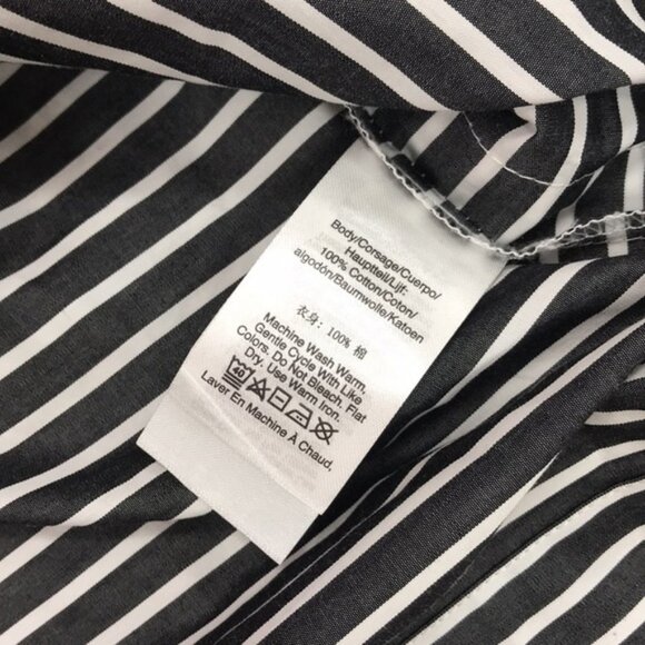 Dkny Cotton Striped Roll-Tab Top - Picture 5 of 5